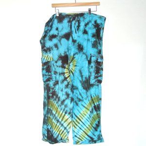 Gypsy Rose Rocket Man Tye Dye‎ Cotton Cargo Pants